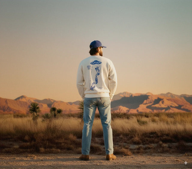 Mystery Lights Crewneck - light grey / off-white