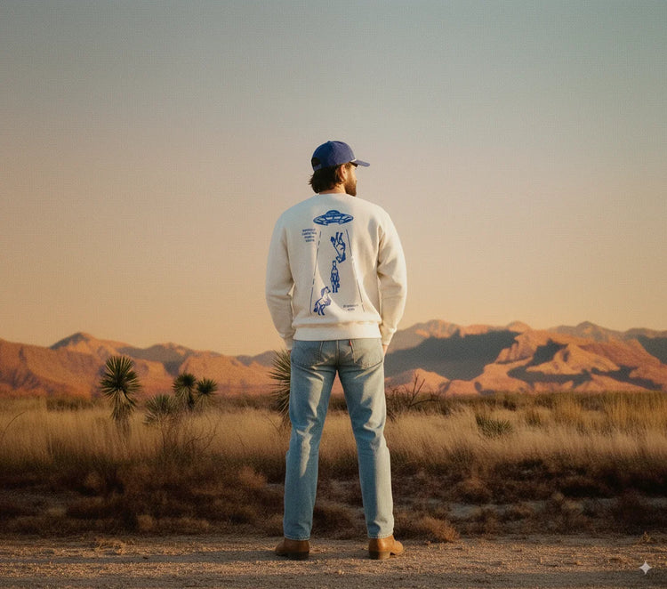 Mystery Lights Crewneck - light grey / off-white