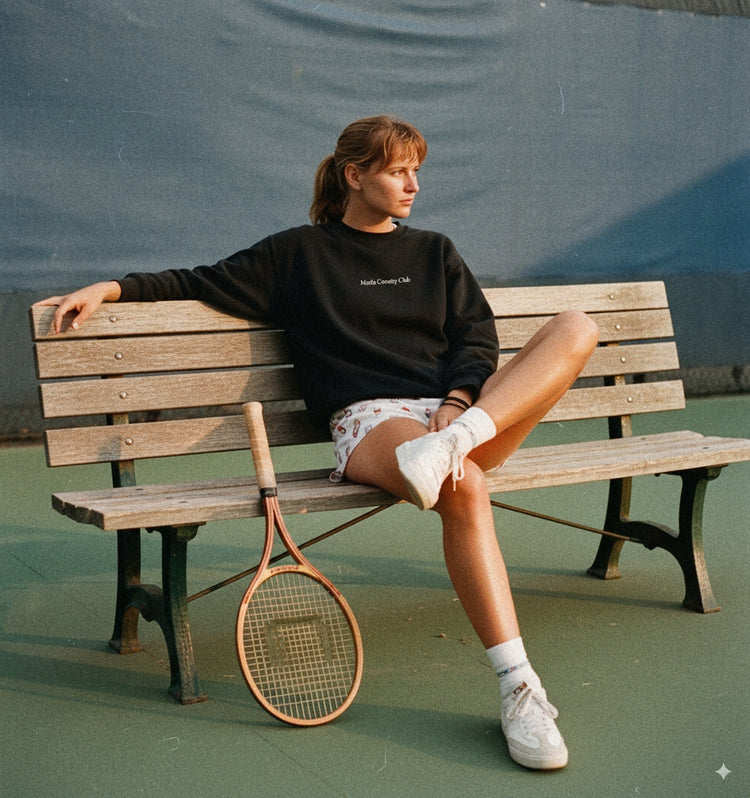 Course Map Crewneck - Black/White