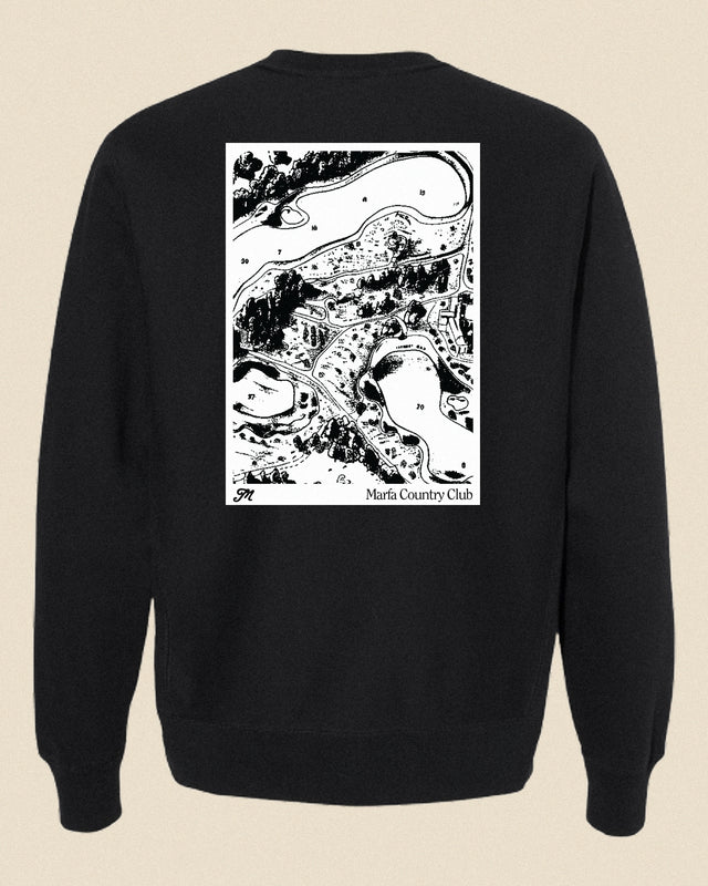 Course Map Crewneck - Black/White