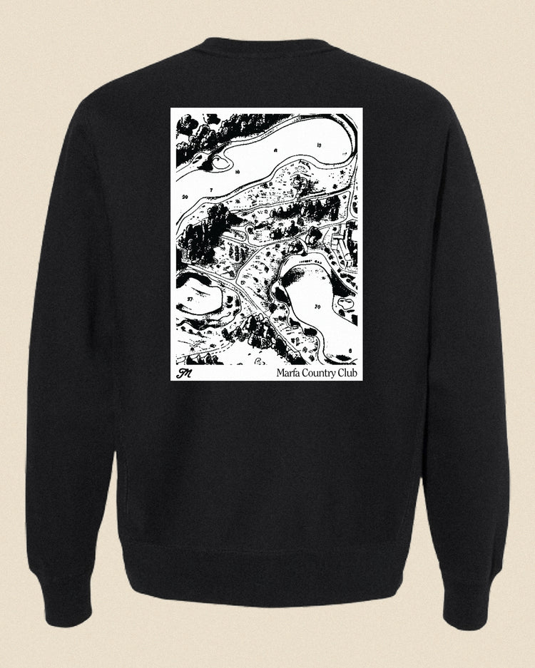 Course Map Crewneck - Black/White